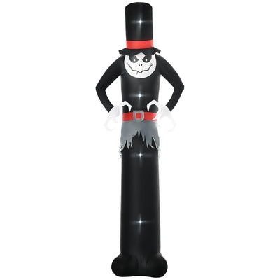 Outsunny Giant 10ft Halloween Inflatables Tall Ghost with Hat, Build-in LEDs Blow Up Scary Outdoor Decorations, for Party Yard Garden Lawn Decoration 
