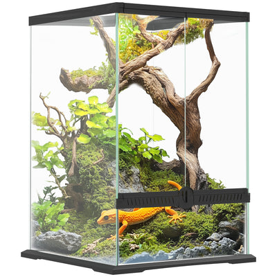 PawHut 40L Vivarium for Lizards, Frogs, Snakes, Turtles, Tortoises w/ Anti-Escape Design, Ventilation 