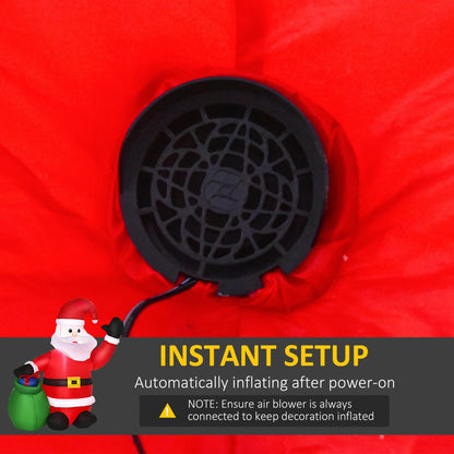 HOMCOM Inflatable Blow up Christmas Santa Claus 4ft LED Yard Holiday Decoration 
