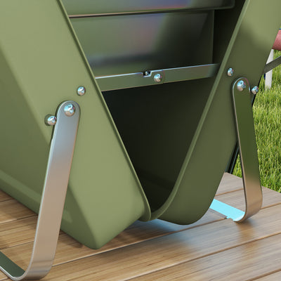 Outsunny Metal Suitable-Style Portable BBQ Grill - Green 