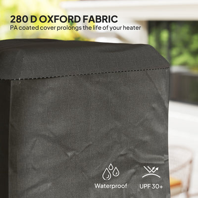 Outsunny Heavy Duty Gas Pyramid Patio Heater Cover, Full Length Outdoor Heater Cover Protector, UPF 30+ Oxford Fabric with Zipper, Black 
