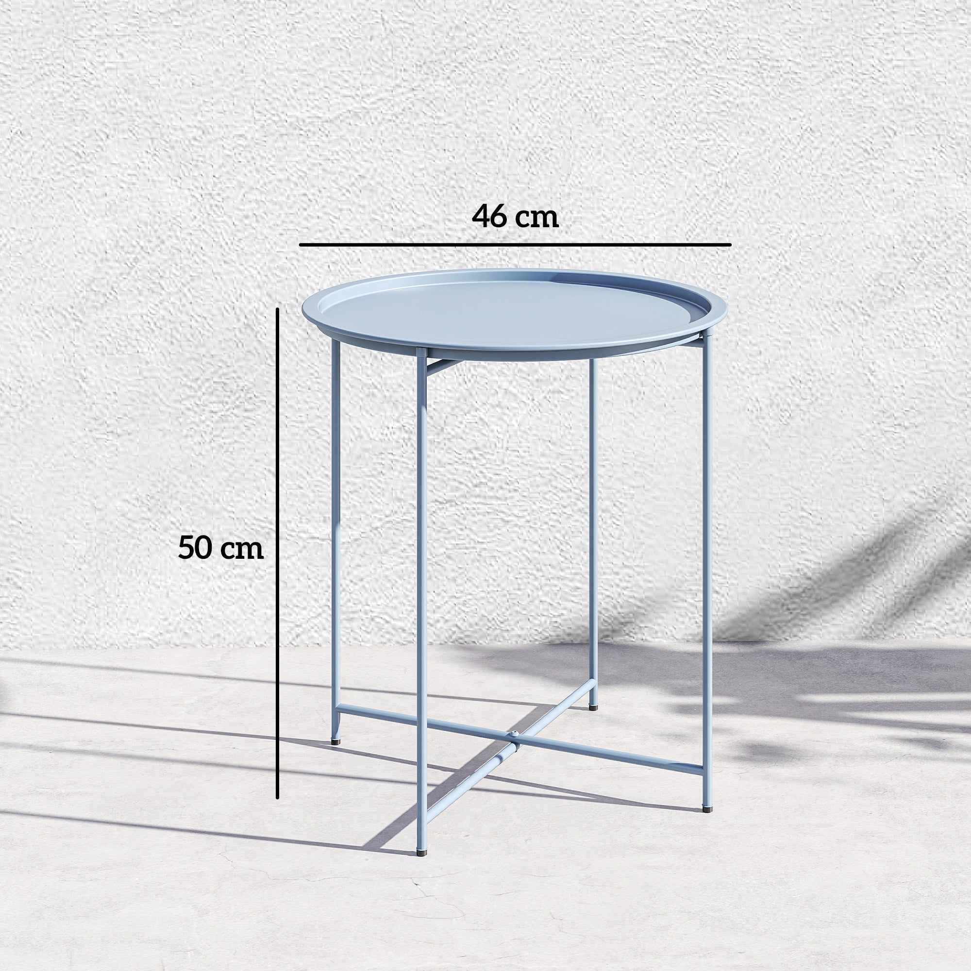 Outsunny Steel Removable Tray Top Garden Table - Blue Grey 