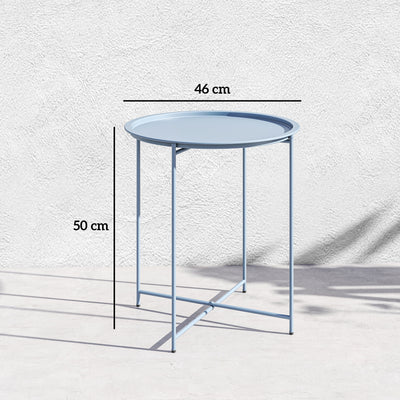 Outsunny Steel Removable Tray Top Garden Table - Blue Grey 