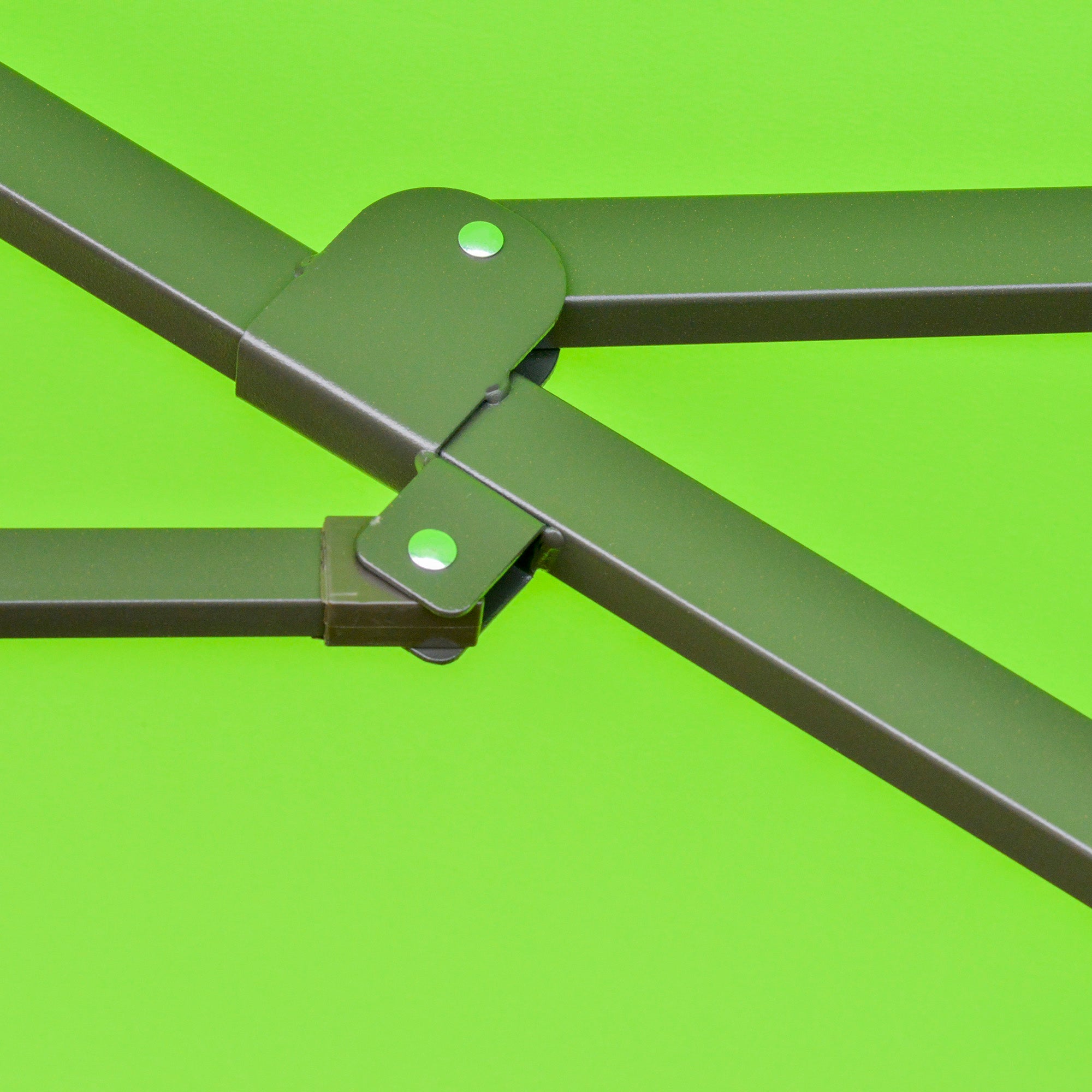 Outsunny 4.6M Sun Umbrella Canopy Double-sided Crank Sun Shade w/ Cross Base Green 