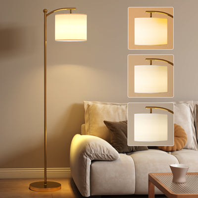 HOMCOM LED Floor Lamp with Remote Control - Gold Tone 