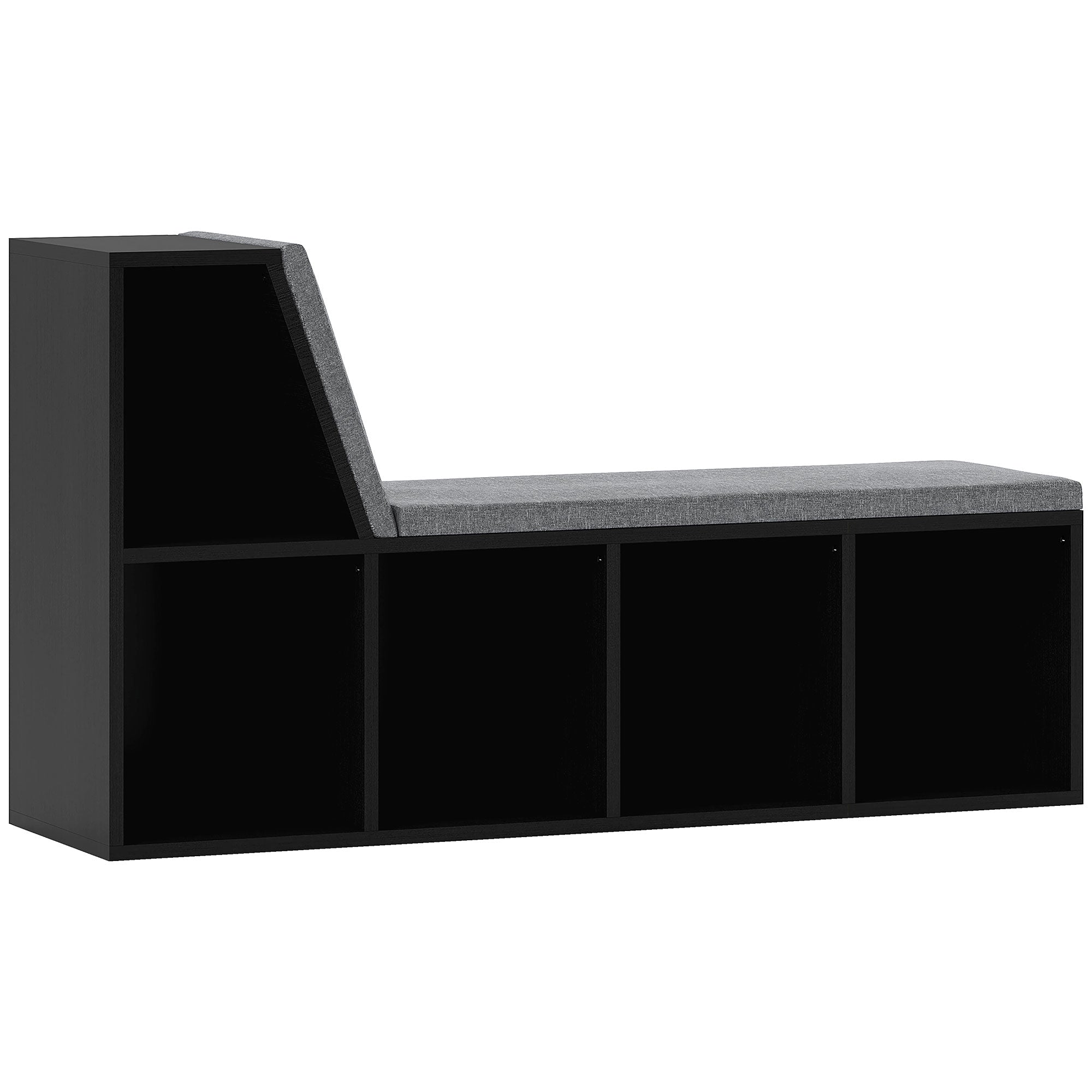 HOMCOM 2 Tier Modern Bookcase Bookshelf with Removable Cushions for Living Room 