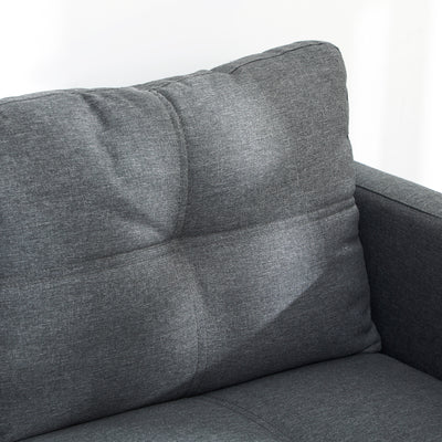 HOMCOM Two-Seater Sofa, with Steel Legs - Grey 