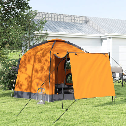 Outsunny Automatic Pop Up Camping Tent, Instant Setup 2-4 Man Tent with Mesh Windows, Waterproof & UV Protection Portable Dome Tent with Carrying Bag for Camping, Hiking, Backpacking, Orange 