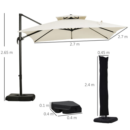 Outsunny Steel Frame Outdoor Roma Cantilever Umbrella 