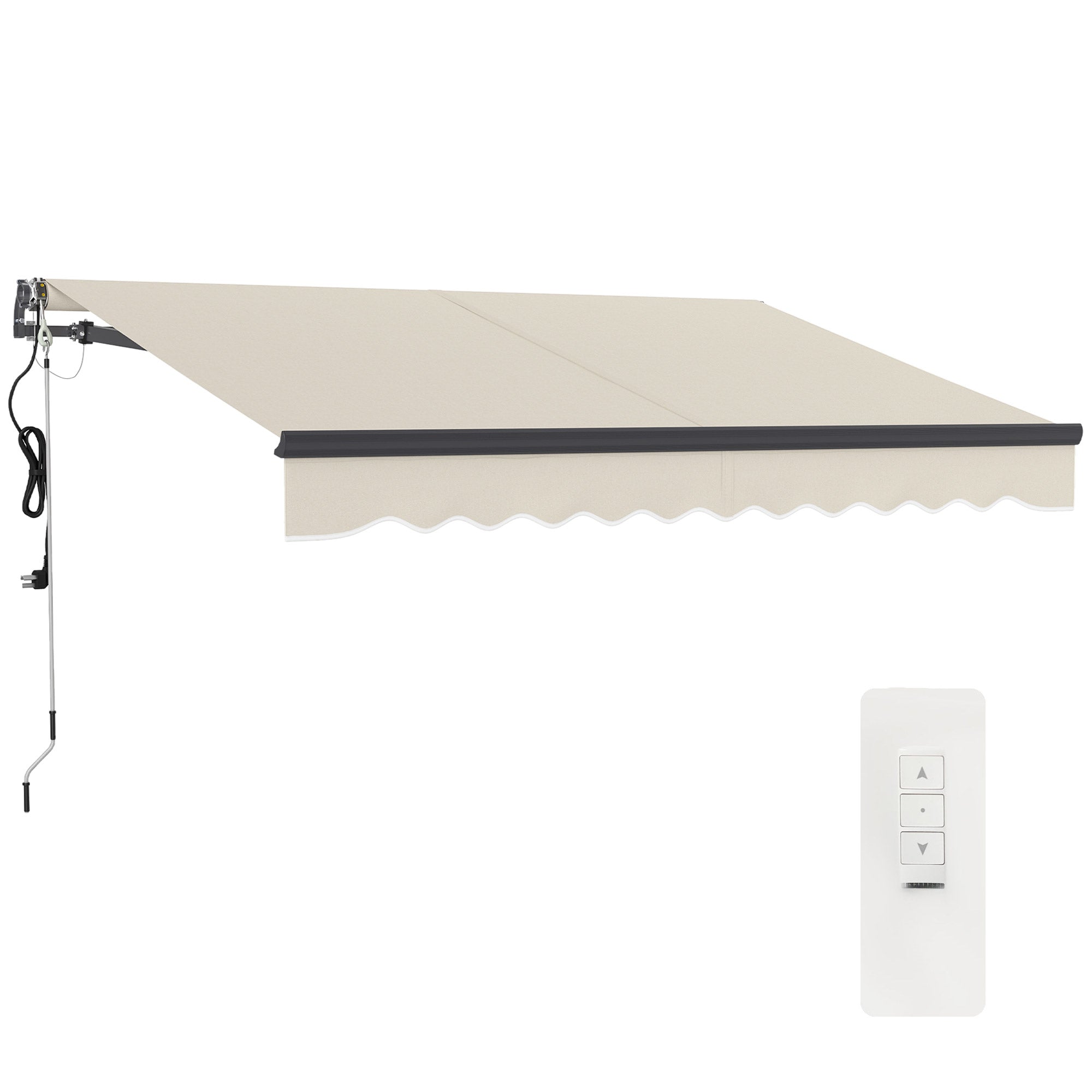 Outsunny 2.5 x 3m Electric/Manual Awning, with Remote - Beige 