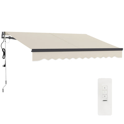 Outsunny 2.5 x 3m Electric/Manual Awning, with Remote - Beige 