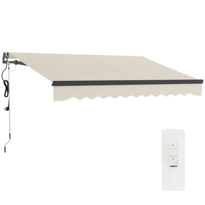Outsunny 2.5 x 3m Electric/Manual Awning, with Remote - Beige 