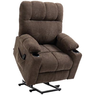 HOMCOM Electric Riser and Recliner Chair for Elderly, Power Lift Recliner Chair with Remote Control, Dark Brown 
