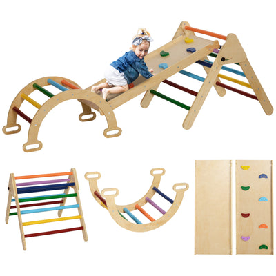 AIYAPLAY 5-in-1 Toddler Climbing Frame with Ramp, Arch, for 18-48 Months, Multicoloured 