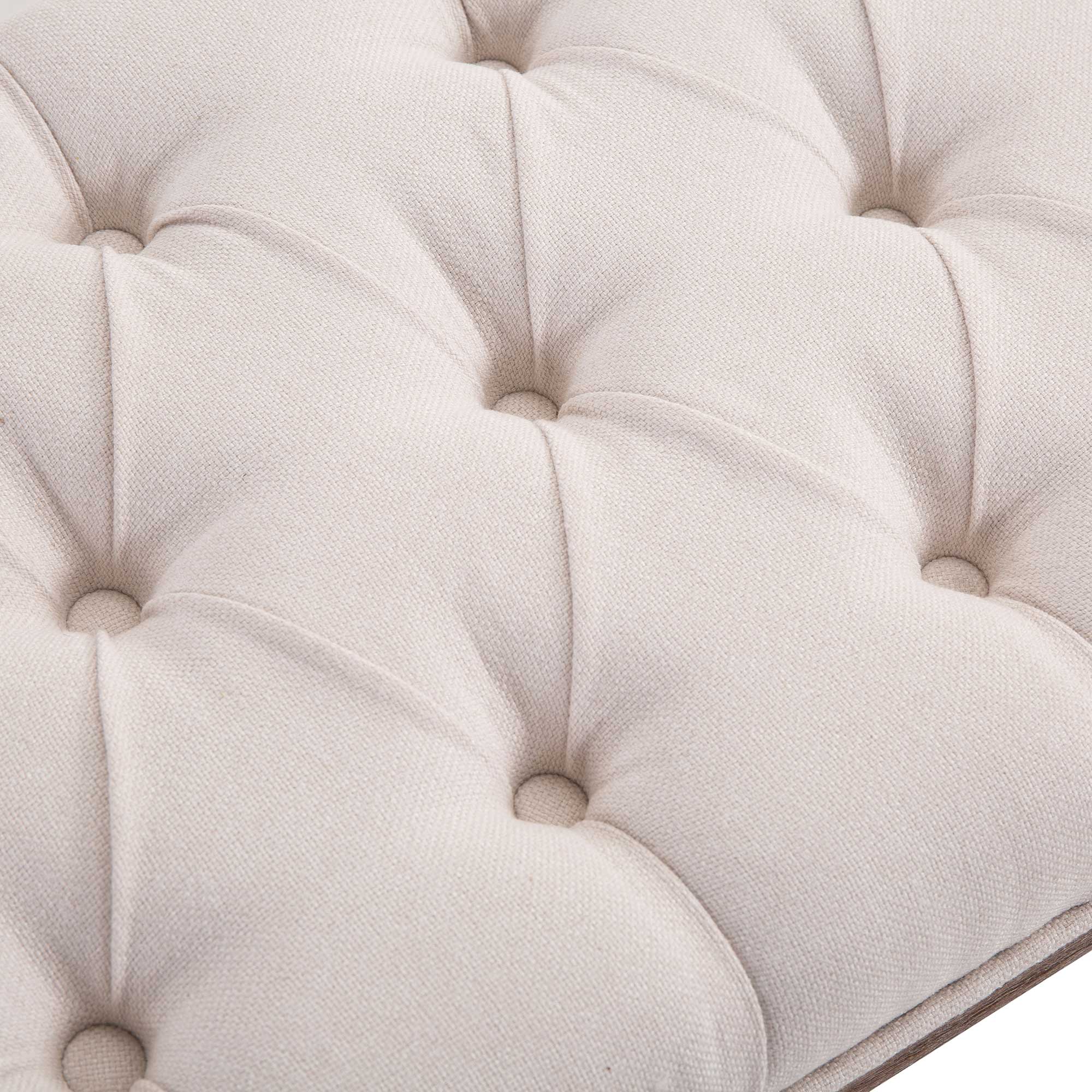 HOMCOM Bed End Side Chaise Lounge Sofa Stool Chic Button Tufted Window Hallway Seat Bench Wooden Leg Fabric Cover Padded Beige 