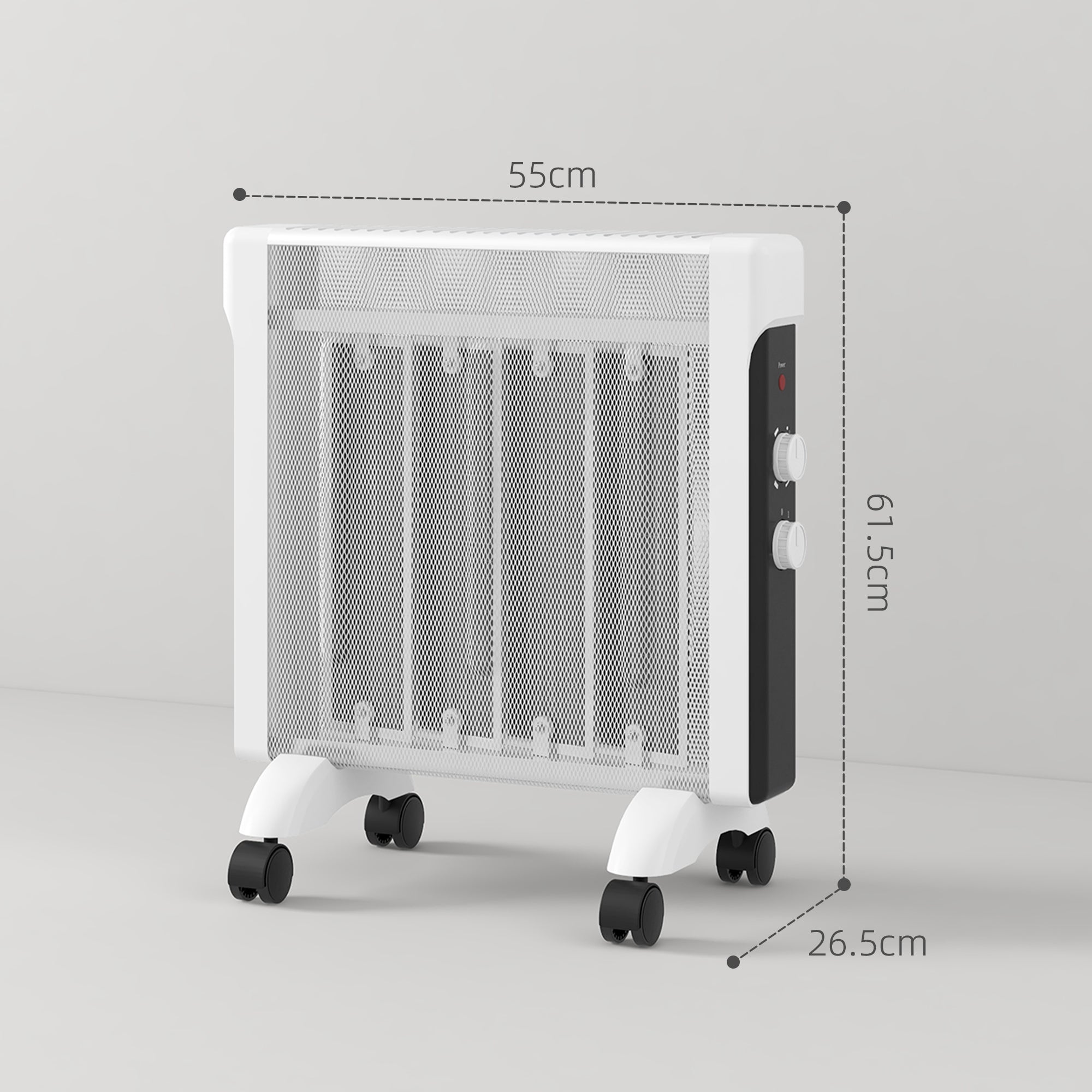 HOMCOM 2kW Electric Heater, 10-45\'e2\'84\'83 Temperature - White