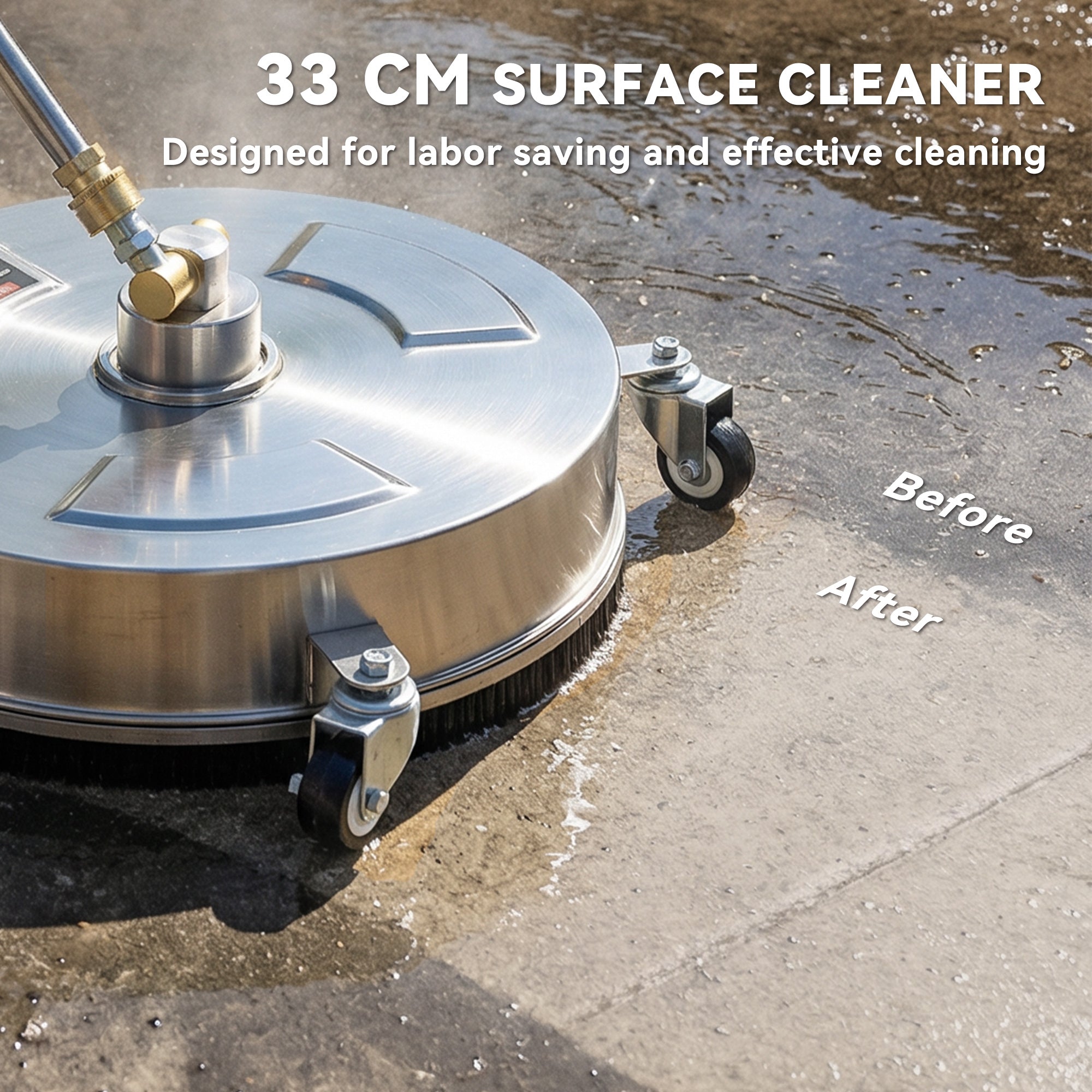Outsunny Pressure Washer Surface Cleaner 3600 PSI Power Washer Rotary Surface Cleaner with 4 Wheels for Driveways 