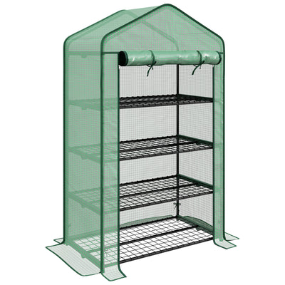 Outsunny Four-Tier Mini Greenhouse, with Reinforced Plastic Cover 