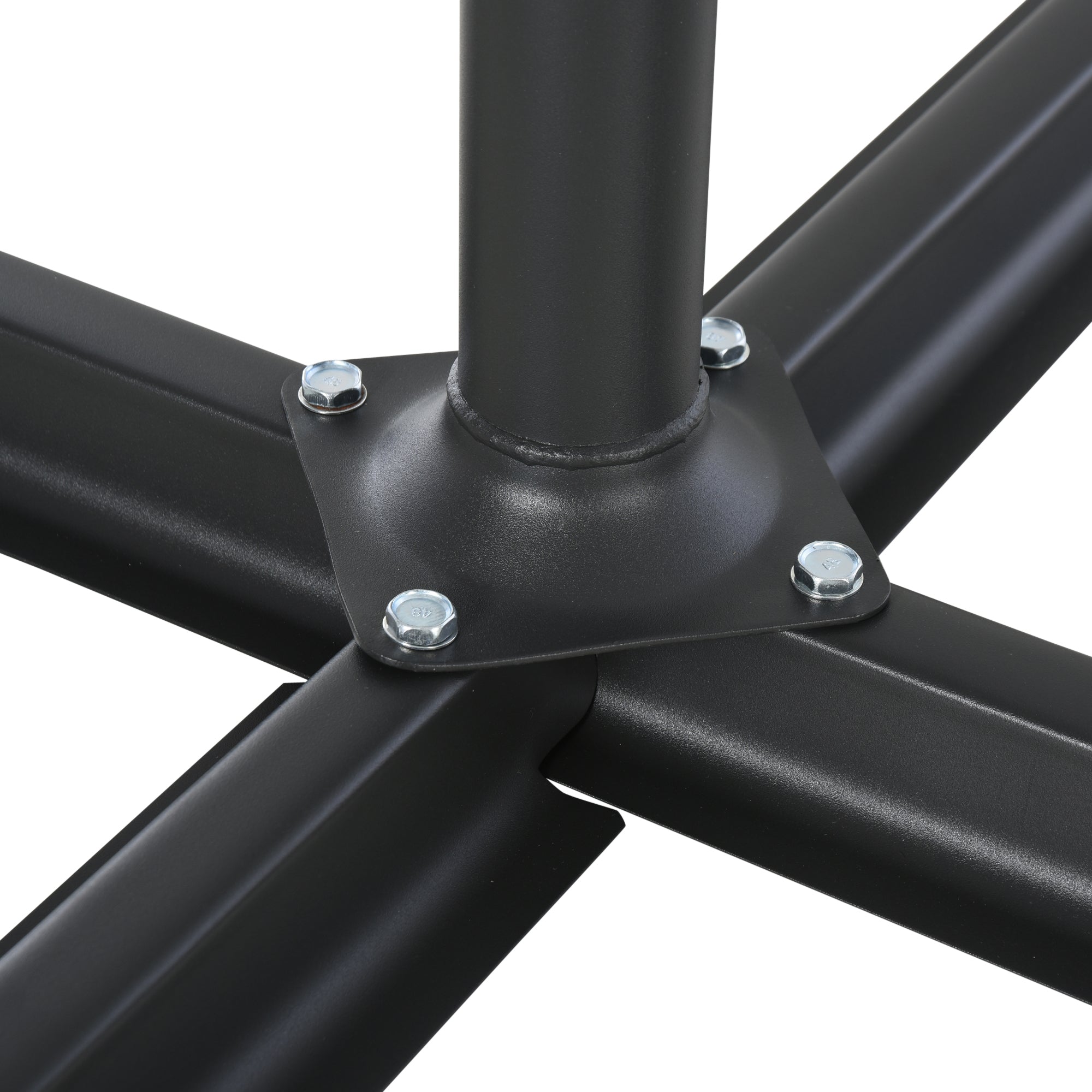 Outsunny 4PCs Fillable Parasol Base Weights with Steel Cross Base Garden Umbrella Stand 60L Water or 72kg Sand Filled Weights Plastic Black 