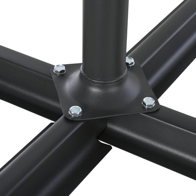 Outsunny 4PCs Fillable Parasol Base Weights with Steel Cross Base Garden Umbrella Stand 60L Water or 72kg Sand Filled Weights Plastic Black 