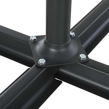 Outsunny 4PCs Fillable Parasol Base Weights with Steel Cross Base Garden Umbrella Stand 60L Water or 72kg Sand Filled Weights Plastic Black 