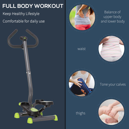 HOMCOM Twister Stepper, Step Machine with Adjustable Resistance, LCD Screen - Grey 