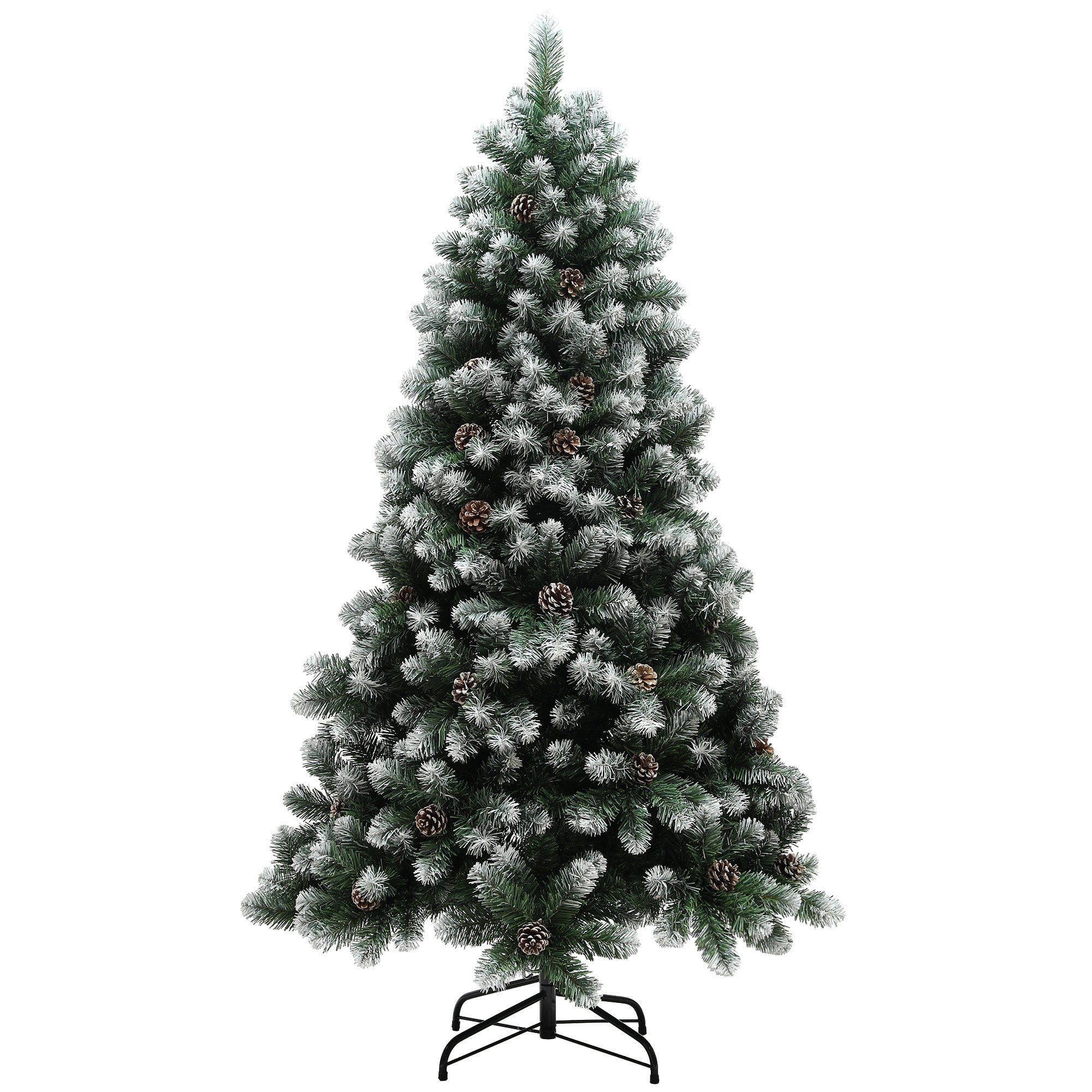 HOMCOM 6ft Snow-Dipped Artificial Pine Christmas Tree 