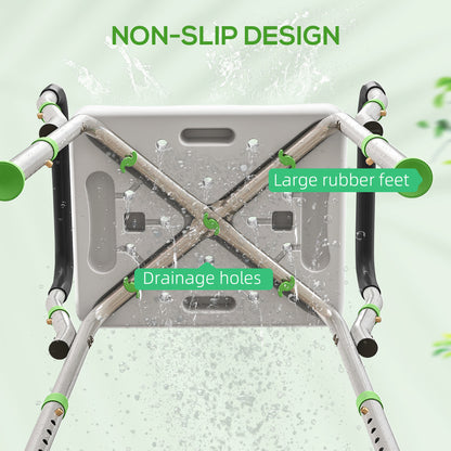 HOMCOM 57-69cm Aluminium Frame Bath Seat