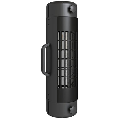 Outsunny Electric Umbrella Parasol Mounted Patio Heater for 25-70 mm Poles, 2000 W Outdoor Garden Heater with 2 Heat Setting, 6 ㎡ Coverage, Tip-Over Protection, Black 