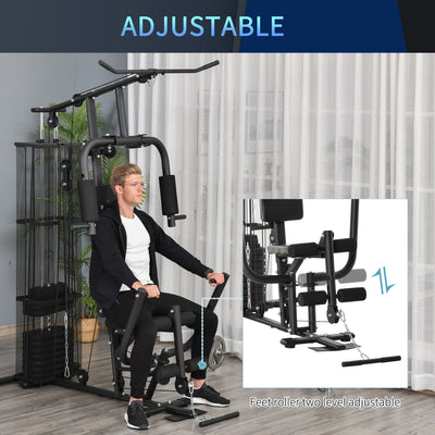 HOMCOM Multifunction Home Gym System Weight Training Exercise Workout Station 