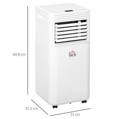 HOMCOM 9000 BTU Portable Air Conditioner for Cooling Dehumidifier Fan, Air Conditioning Unit for Room up to 18m², with Remote, 24H Timer, Window Mount Kit, R290, A Energy Efficiency, 1122W 
