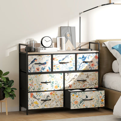 HOMCOM 7-Drawer Chest of Drawers - White 