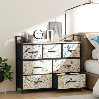 HOMCOM 7-Drawer Chest of Drawers - White