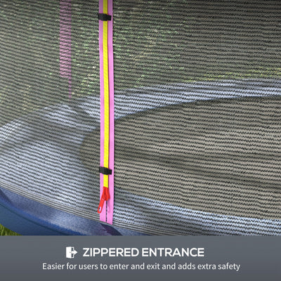 SPORTNOW 8ft Trampoline Net Replacement with 6 Plastic Pole Covers, Weather-Resistant Trampoline Netting Replacement with Zipped Entrance, Poles Not Included, Pink 