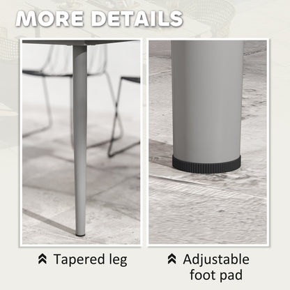 Outsunny Garden Table, Outdoor Dining Table for 6 People, 160 x 90 x 74 cm, with Rust Resistant Metal Frame, WPC Top, for Balcony, Terrace, Dark Grey 