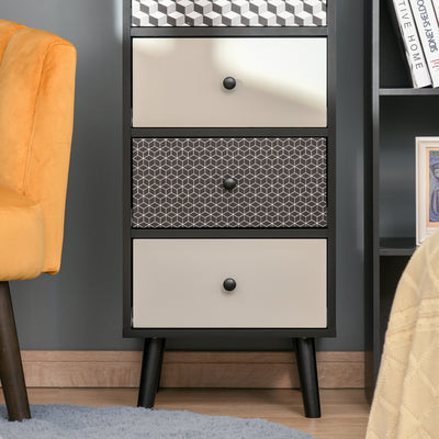 HOMCOM Chest of Drawers, 5 Drawer Dresser, Vertical Storage Organizer Unit for Bedroom, Living Room 