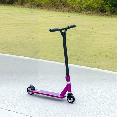 HOMCOM Stunt Scooter, 360° Entry Level Tricks Scooter w/ Lightweight Aluminium Deck and ABEC 7 Bearing, For Age 14+ Beginners, Purple 