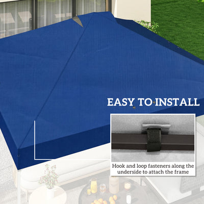 Outsunny Gazebo Roof Replacement UV50+ Waterproof Pop Up Canopy Cover with 8 Drainage Holes 3 x 3 m Blue 
