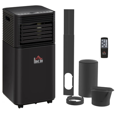 HOMCOM 7000 BTU 4-In-1 Portable Air Conditioner Unit Cooling Dehumidifying Ventilating  for Room up to 15m², with Fan, Remote, 24H Timer, Window Mount Kit, R290, A Energy Efficiency 