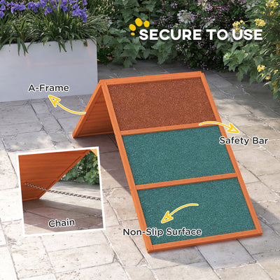 PawHut Dog Agility Equipment, Dog Playground Equipment with Non-slip Surface, A-frame, Agility Ramp for All Breeds, Orange 