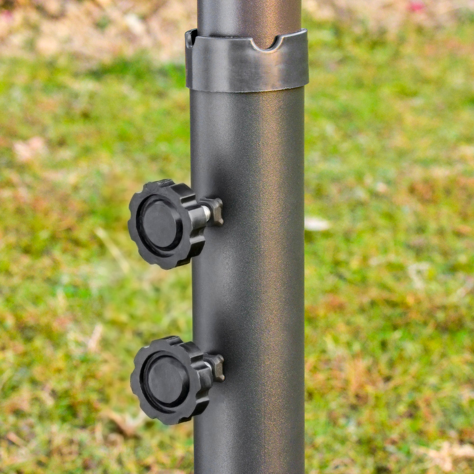 Outsunny 4.6M Sun Umbrella Canopy Double-sided Crank Sun Shade w/ Cross Base Off White 