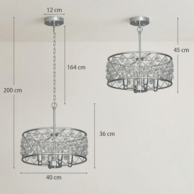 HOMCOM 51 Crystallite Four-Bulb Chandelier - Silver-Tone 
