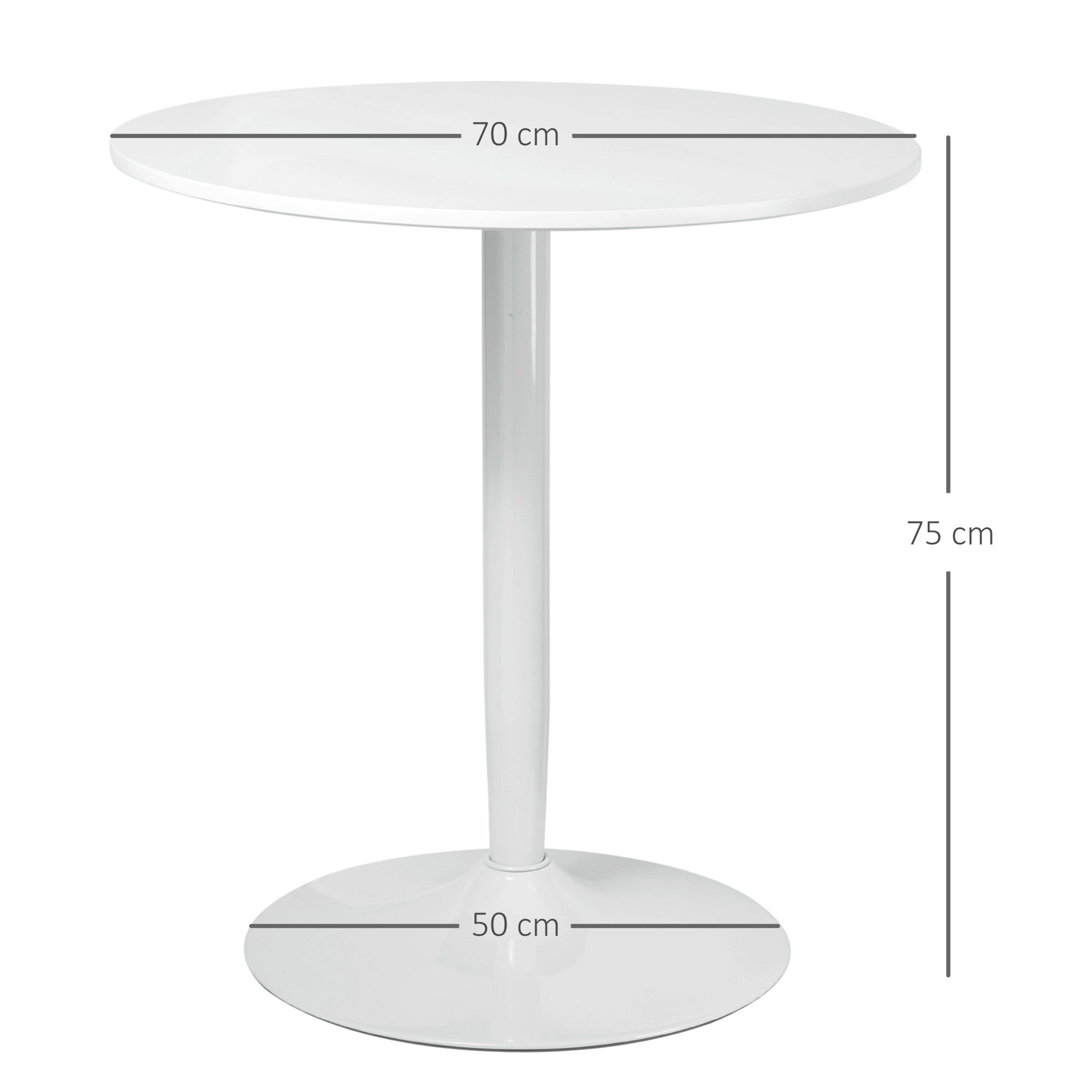 HOMCOM 75H x \'ce\'a670cm Two-Person Minimalistic Dining Table - White 