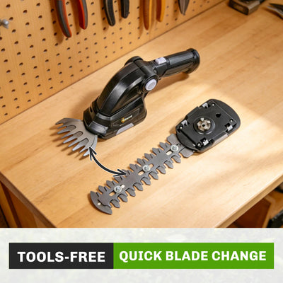 Outsunny 2-in-1 Cordless Hedge Trimmer & Grass Shear with 7.2V 2 x Rechargeable 2000mAh Batteries, 2 Changeable Blades 