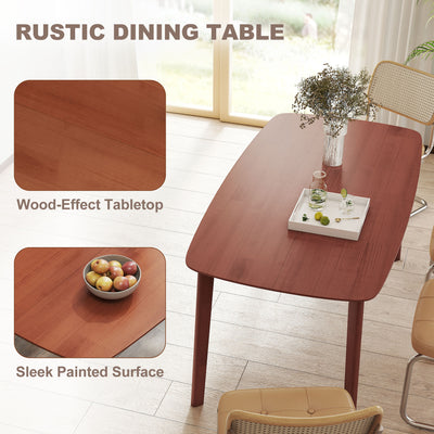 HOMCOM Pine Wood Rectangular Dining Table - Light Brown 