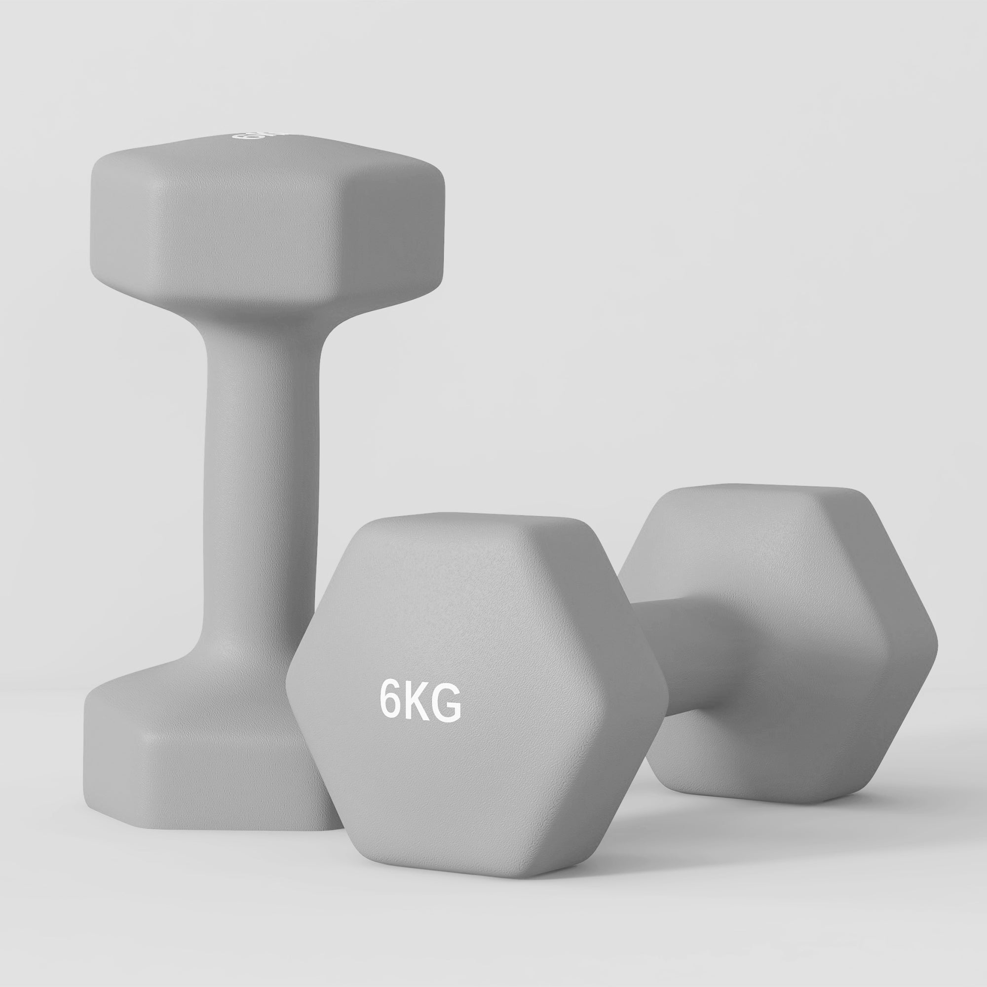 SPORTNOW 2 x 6kg Hexagonal Dumbbells Weights Set with Non-Slip Grip for Home Gym Workout, Grey 