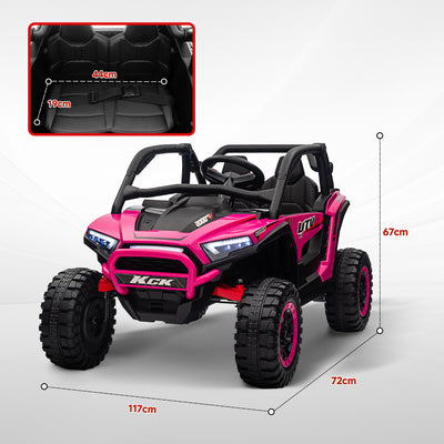 AIYAPLAY 2 Seater 24V 7AH Ride on Truck, Battery Powered Electric Ride On Car w/ Remote, Suspension, 3 Speeds - Pink 