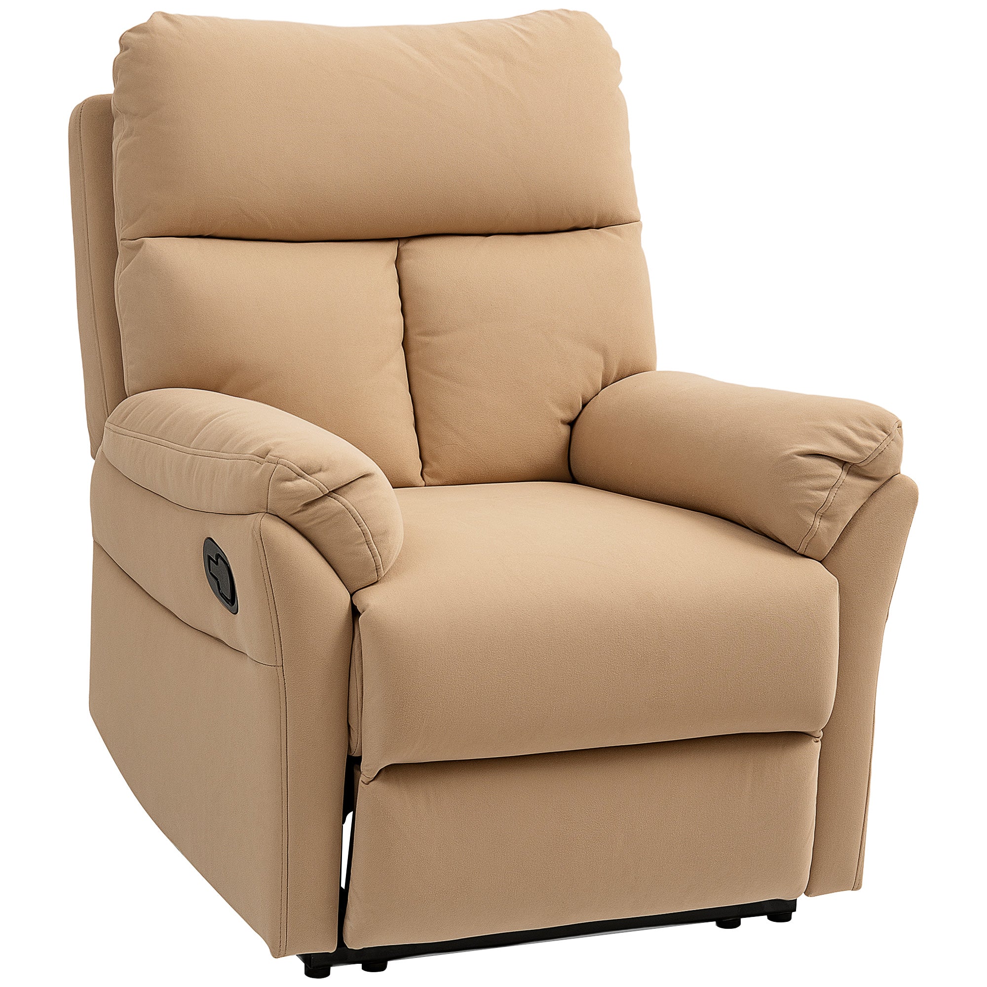 HOMCOM 140\'c2\'b0 Manual Reclining Armchair, with Footrest - Light Brown