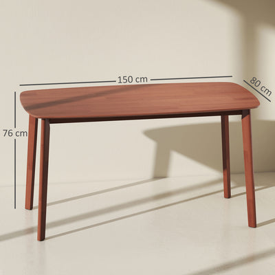 HOMCOM Pine Wood Rectangular Dining Table - Light Brown 