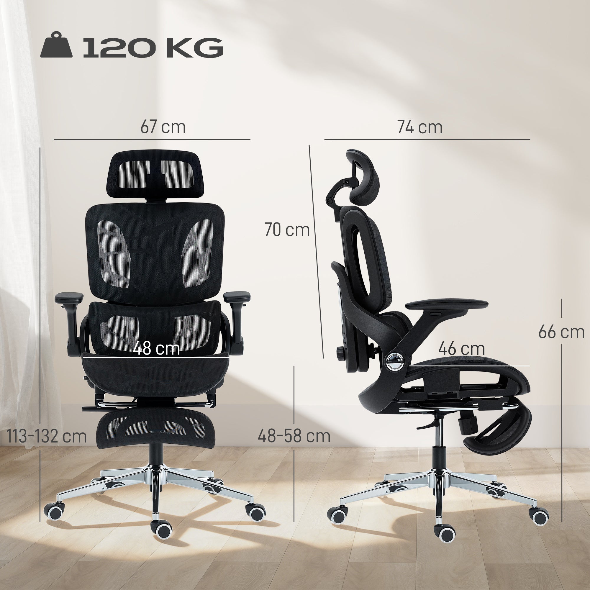 HOMCOM Ergonomic Office Chair, High Back Mesh Desk Chair, Black 